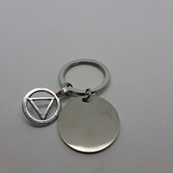 Sobriety Sponsor Guardian Angel Keychain Key Ring Inspirational Gift Silver - Picture 3 of 5